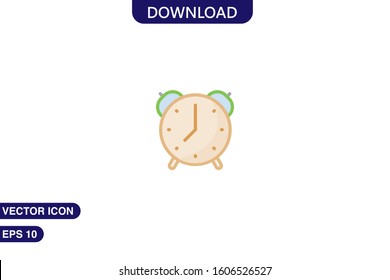 Alarm clock icon in trendy flat style isolated on white background vector illustration