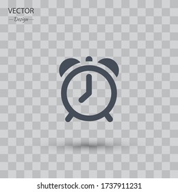 Icono del reloj de alarma en el estilo plano de moda Ilustración vectorial EPS 10.