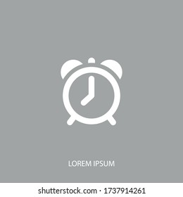 Icono del reloj de alarma en el estilo plano de moda Ilustración vectorial EPS 10.