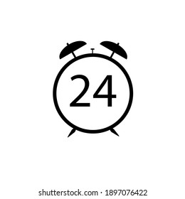 Alarm clock icon in trendy flat style isolated on background. Clock icon page symbol for your website design Clock icon logo, app, UI. Clock icon Vector illustration, EPS10.