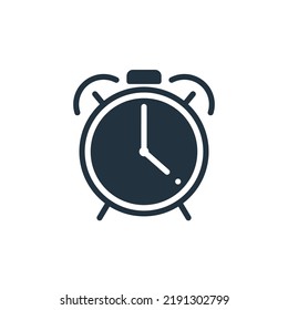 Alarm clock icon in trendy flat style isolated on white background. time symbol for web and mobile applications.