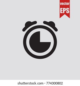 Alarm clock icon in trendy isolated on grey background.Vector illustration.