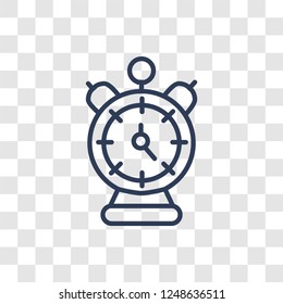 Alarm clock icon. Trendy linear Alarm clock logo concept on transparent background from User Interface and Web Navigation collection