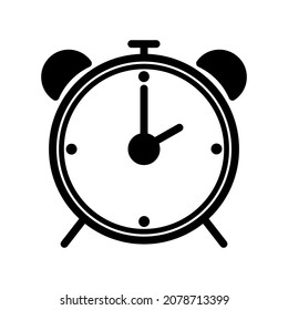 Icono de reloj de alarma en ilustración de diseño vectorial de moda