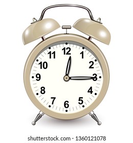 Alarm clock icon, vector 3D design