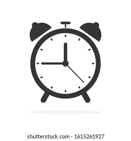 Alarm clock icon - vector. Black reminder icon isolated. Clock icon in flat style