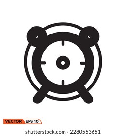 alarm clock of icon vector design, solid style design perfect for template web