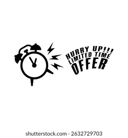 alarm clock icon vector design indicating hurry up