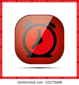 alarm clock icon vector EPS 10, abstract sign flat design,  illustration modern isolated badge for website or app - stock info graphics