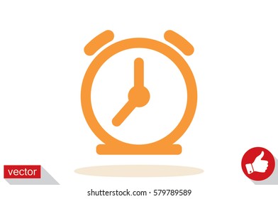 alarm clock icon vector EPS 10, abstract sign flat design,  illustration modern isolated badge for website or app - stock info graphics.