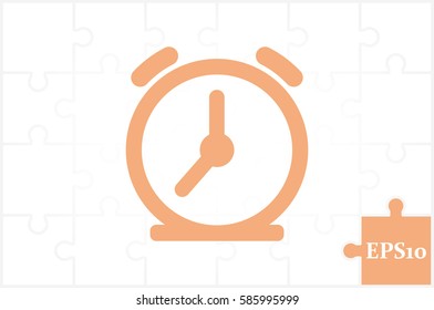alarm clock icon vector EPS 10, abstract sign flat design,  illustration modern isolated badge for website or app - stock info graphics