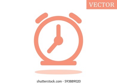 alarm clock icon vector EPS 10, abstract sign flat design,  illustration modern isolated badge for website or app - stock info graphics.