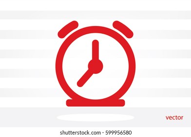 alarm clock icon vector EPS 10, abstract sign flat design,  illustration modern isolated badge for website or app - stock info graphics