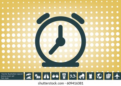 alarm clock icon vector EPS 10, abstract sign flat design,  illustration modern isolated badge for website or app - stock info graphics