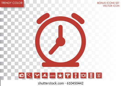 alarm clock icon vector EPS 10, abstract sign flat design,  illustration modern isolated badge for website or app - stock info graphics
