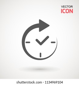 Alarm Clock icon vector, Flat design style. Simple watch icon. Wake up, get up concept, Time sign isolated on white background