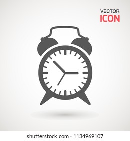 Alarm Clock icon vector, Flat design style. Simple watch icon. Wake up, get up concept, Time sign isolated on white background