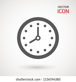 Alarm Clock icon vector, Flat design style. Simple watch icon. Wake up, get up concept, Time sign isolated on white background