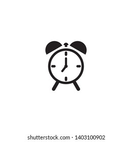 Alarm clock icon vector. Flat design style on white background. Alarm clock logo illustration.