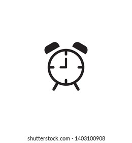 Alarm clock icon vector. Flat design style on white background. Alarm clock logo illustration.