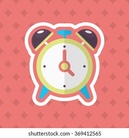 Alarm clock icon , Vector flat long shadow design. In education concept.
