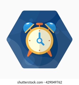 Alarm clock icon , Vector flat long shadow design. In education concept.