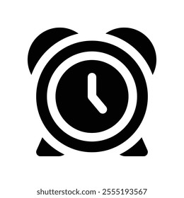 alarm clock icon. vector glyph icon for your website, mobile, presentation, and logo design.