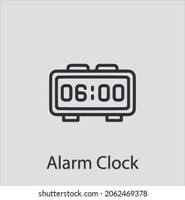 alarm clock icon vector icon.Editable stroke.linear style sign for use web design and mobile apps,logo.Symbol illustration.Pixel vector graphics - Vector
