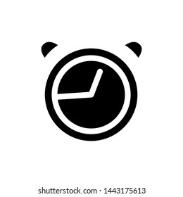 Alarm clock icon vector illustration, template logo business isolated emblem, outline solid black background white