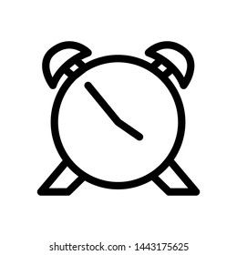 Alarm clock icon vector illustration, template logo business isolated emblem, outline solid black background white