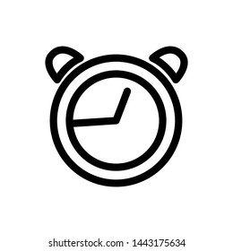 Alarm clock icon vector illustration, template logo business isolated emblem, outline solid black background white