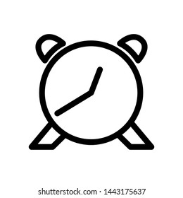 Alarm clock icon vector illustration, template logo business isolated emblem, outline solid black background white