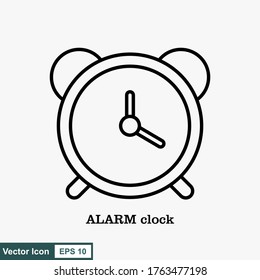 Icono de reloj de alarma ilustración vectorial de estilo plano.