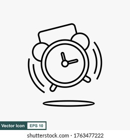 Alarm clock icon vector illustration of flat style.