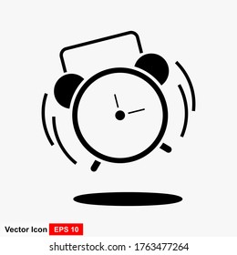 Alarm clock icon vector illustration of flat style.