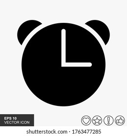 Alarm clock icon vector illustration of flat style.