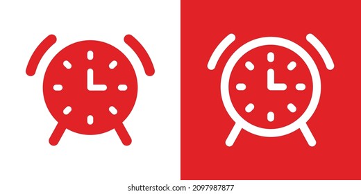 Ilustración vectorial del icono del reloj de alarma.