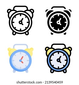 Icono de reloj de alarma plantilla de logotipo de ilustración de vector para sitio web o aplicación móvil