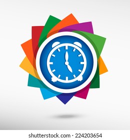 Alarm clock icon, vector illustration. Flat design style 