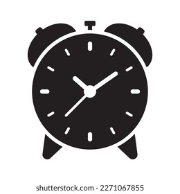 Wecker-Symbol, Vektorgrafik, Retro-Wecker.