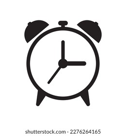 Icono de reloj de alarma ilustración vectorial, reloj de alarma retro.