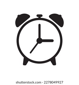 Alarm clock icon vector illustration, retro alarm clock.