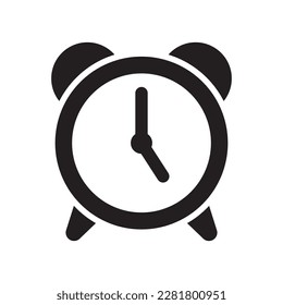 Alarm clock icon vector illustration, retro alarm clock.