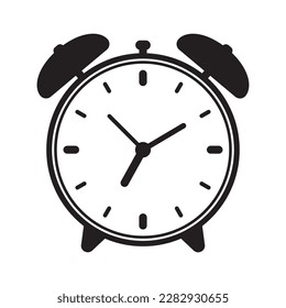 Wecker-Symbol, Vektorgrafik, Retro-Wecker.