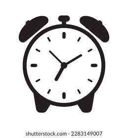 Icono de reloj de alarma ilustración vectorial, reloj de alarma retro.