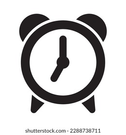 Alarm clock icon vector illustration, retro alarm clock.