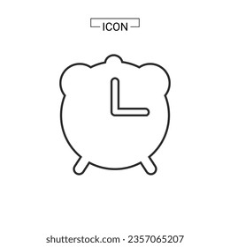 Wecker-Symbol, Vektorgrafik auf weißem Hintergrund