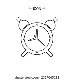 Alarm clock icon vector illustration on a white background