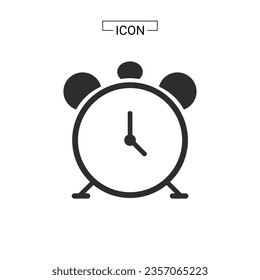 Alarm clock icon vector illustration on a white background