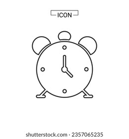 Icono de reloj de alarma ilustración vectorial en un fondo blanco